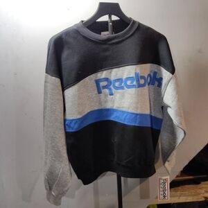 Reebok Black and Gray Sweater with Blue Accent